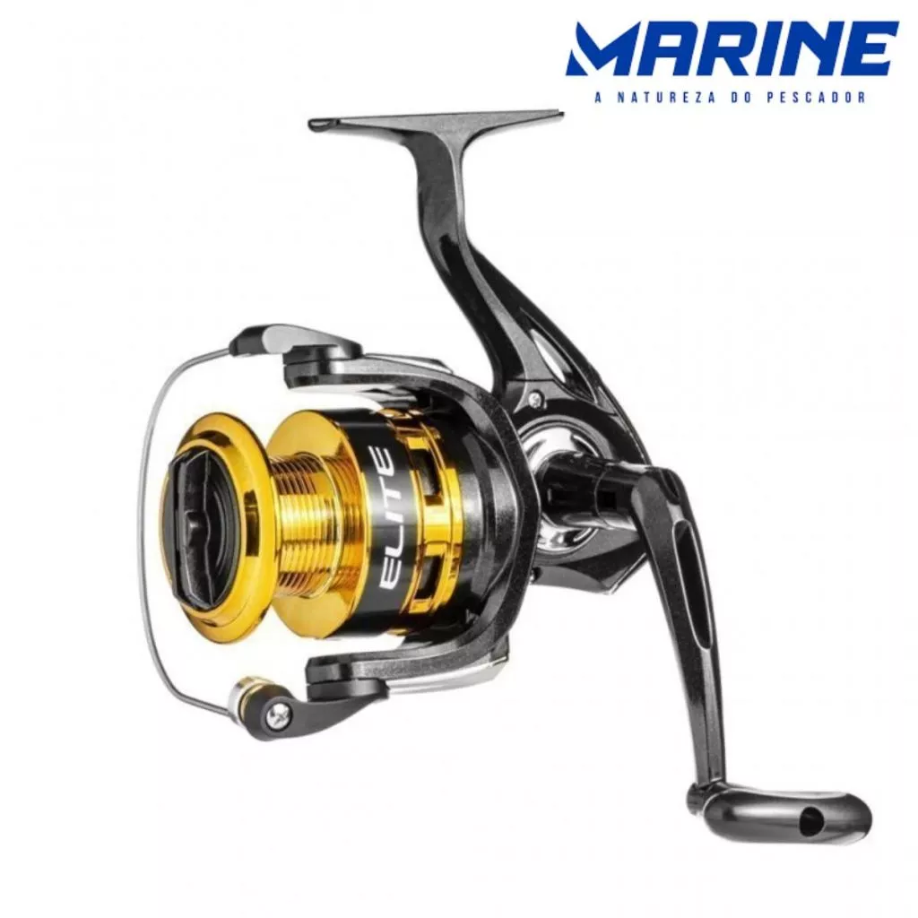 Molinete Marine Sports Novo Elite Gold - Tamanhos 500 1000 2000 3000 4000 6000 8000 Fricção Dianteira