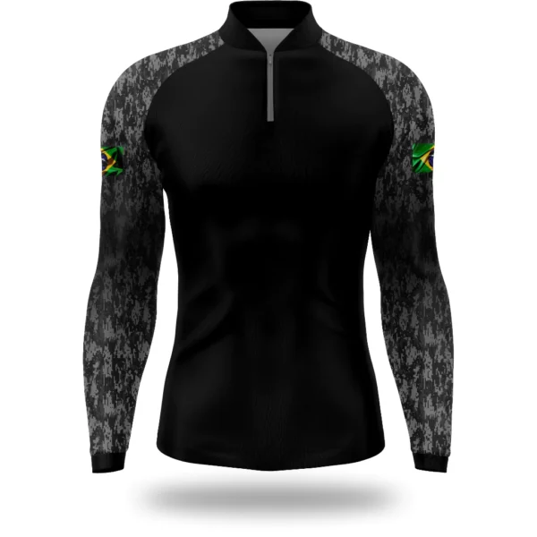 CAMISA CAMISETA BLUSA DE PESCA UV50 COM ZIPER