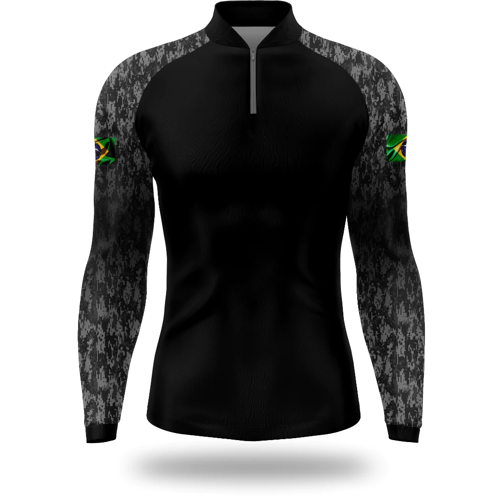 CAMISA CAMISETA BLUSA DE PESCA UV50 COM ZIPER