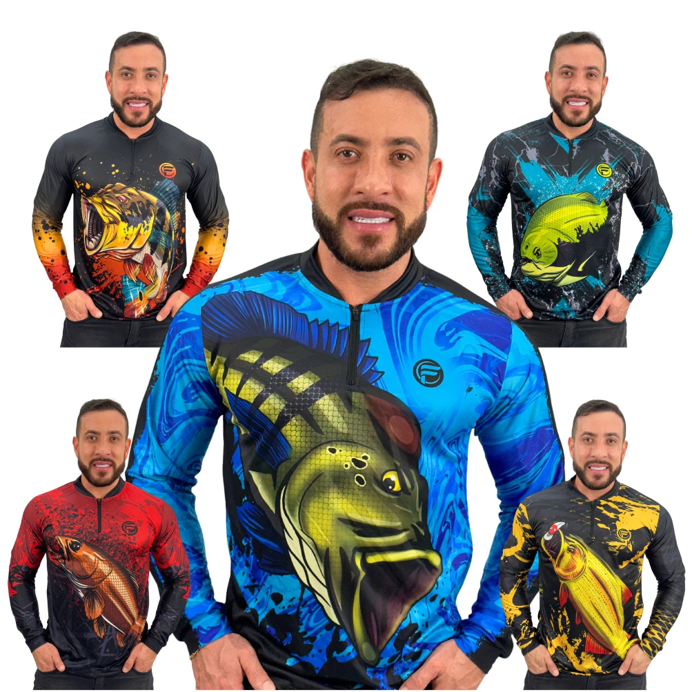 Camisa Pesca Camiseta Blusa De Pescador Proteção Uv50+ Esportiva Pescaria Feminina ou Masculina