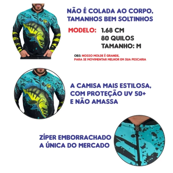 SH25 - Camisa para Pesca Proteção Uv50+ Masculina ou Feminina - Image 8