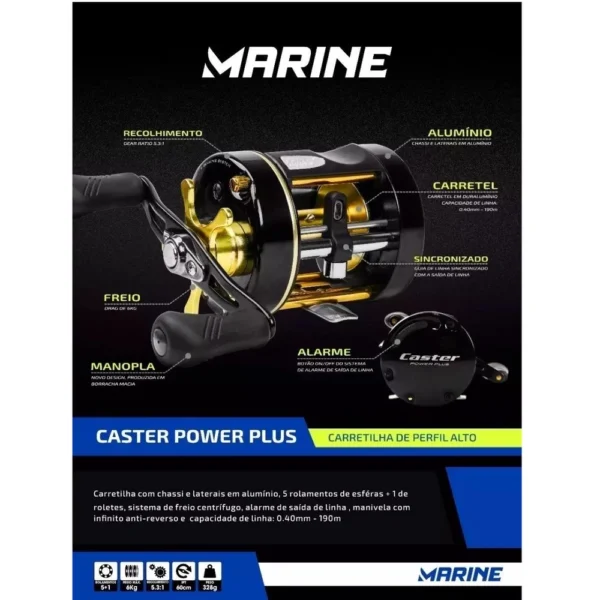 SH29 - Carretilha Marine Sports Caster Power Plus 400 - Image 3