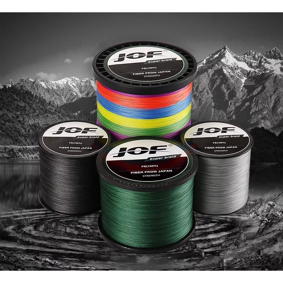 JOF Marca 300M Japonesa de grau superior Linha de pesca trançada de 0,17 a 0,5 mm PE Carpa linha líder de arame~