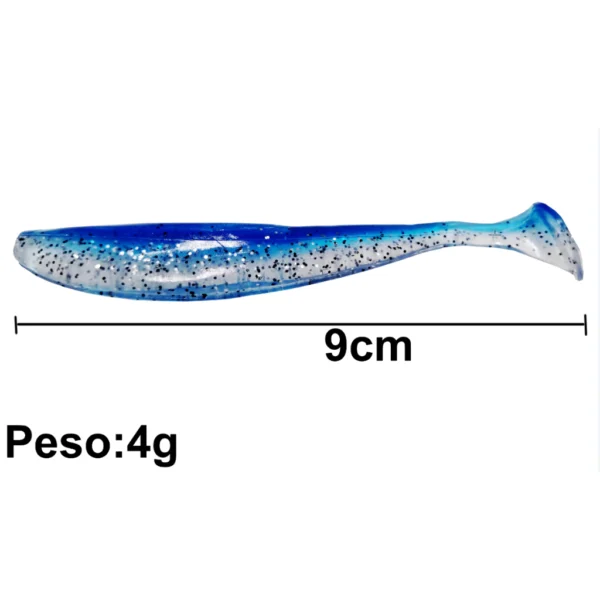SH62 - Kit 12un Isca Artificial Soft Shad Silicone 9cm 4g - Image 2