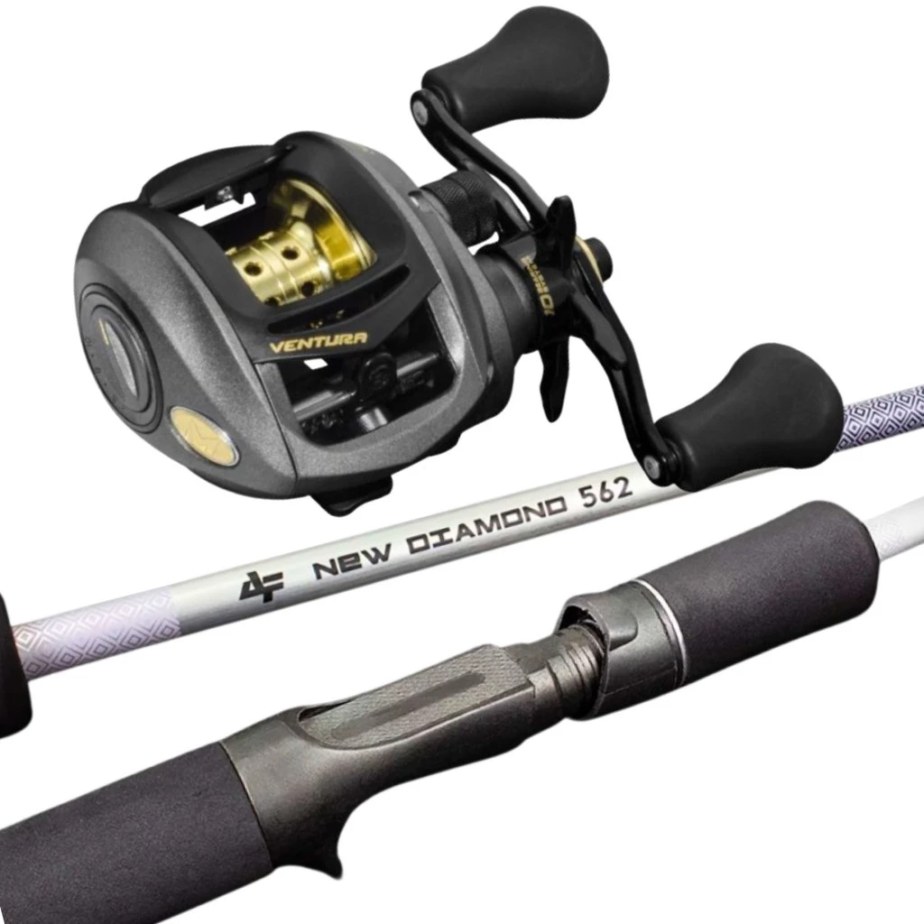 Carretilha Marine Sports Ventura Vt10 10 Rol + Vara Carbono